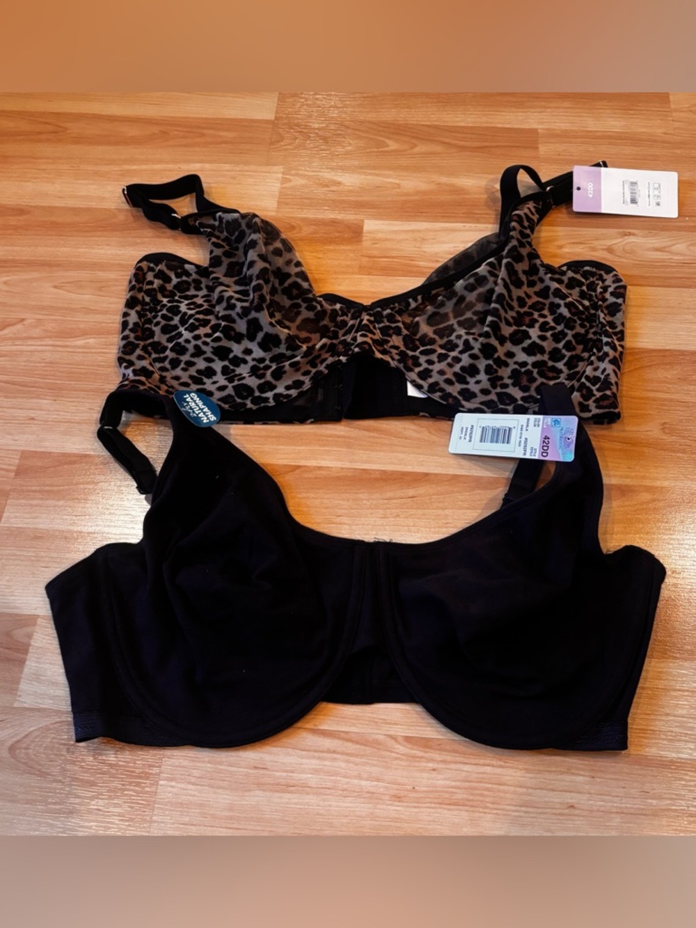 5/$25 Secret  Treasures Leopard Print and Black‎ Full-Coverage Underwire Bras